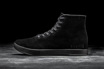 Black Nobull High-Top Suede Men's Trainers | CA N1351W